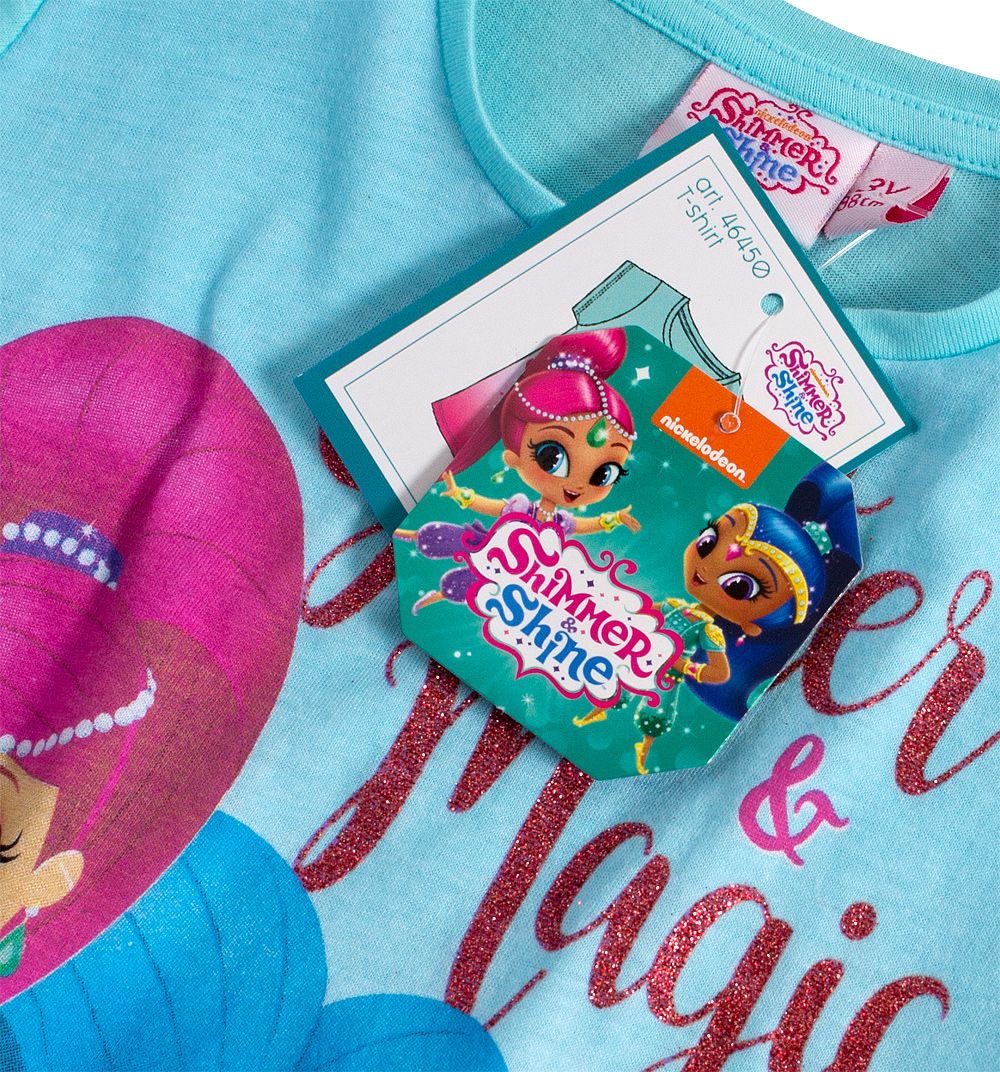 Dívčí tričko SHIMMER & SHINE GLITTER MAGIC tyrkysové Velikost: 104 - obrázek 2