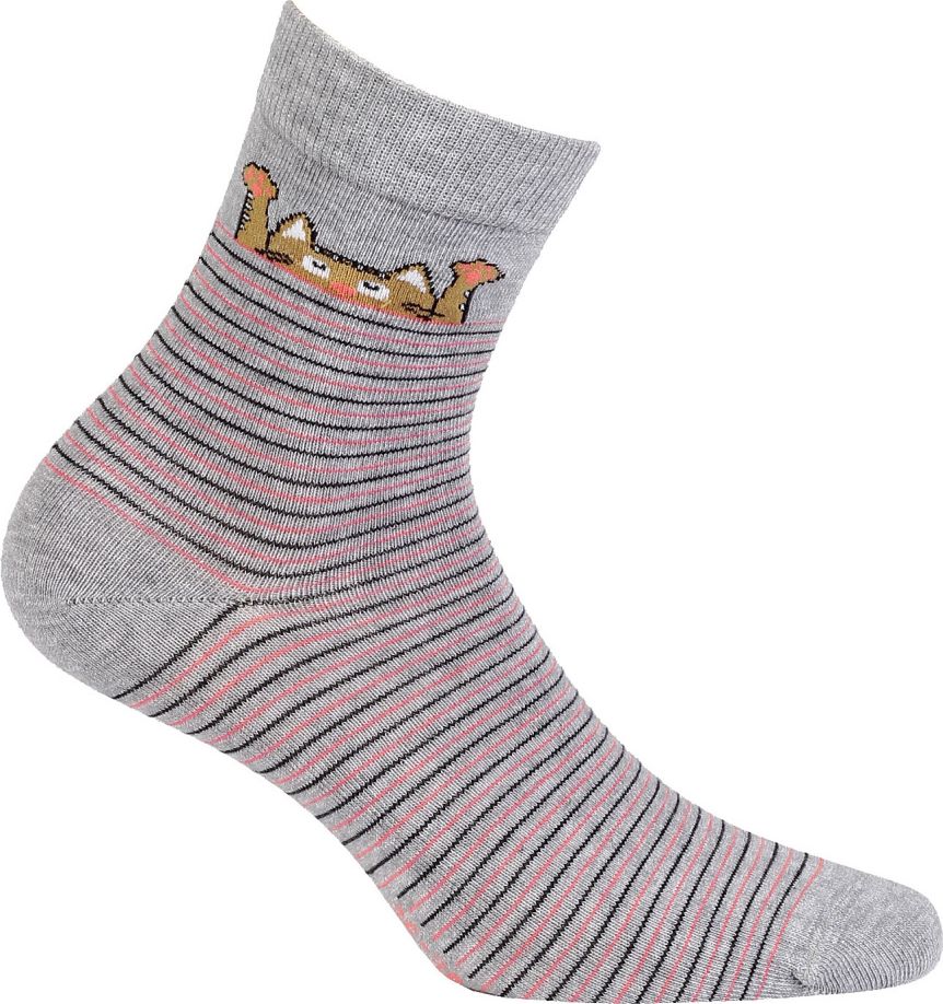 Dívčí vzorované ponožky WOLA KOČKA šedé Velikost: 39-41 - obrázek 1
