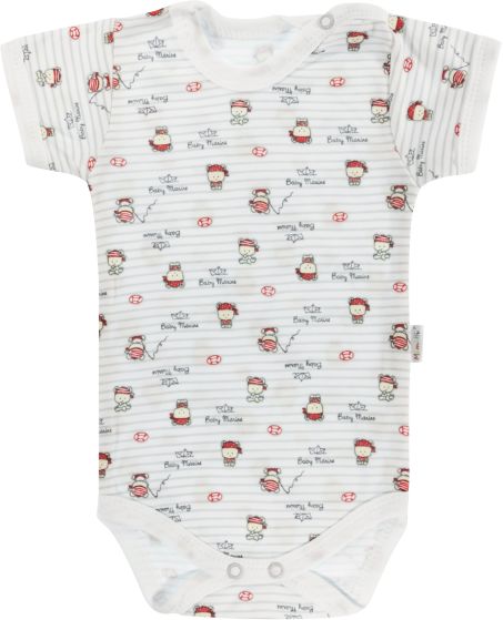 Mamatti Kojenecké body Mamatti krátký rukáv Pirát - bílé 86 (12-18m) - obrázek 1