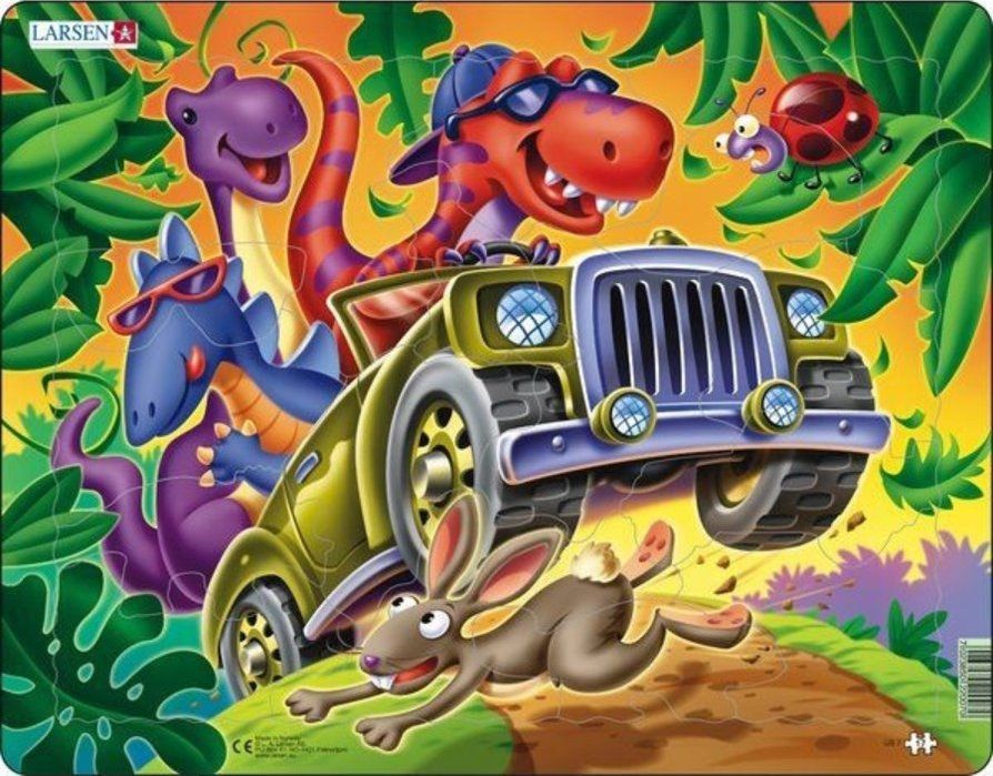 LARSEN Puzzle Dinosauři v Jeppu 17 dílků - obrázek 1