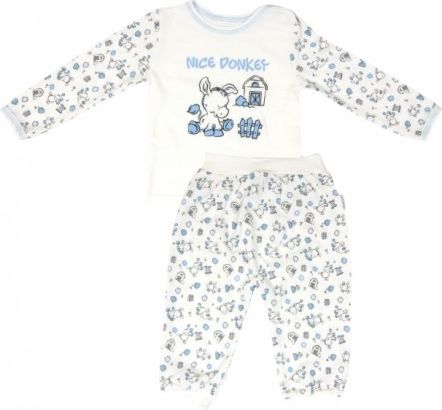 Bavlněné pyžamko Mamatti Oslík, Velikost koj. oblečení 80 (9-12m) - obrázek 1