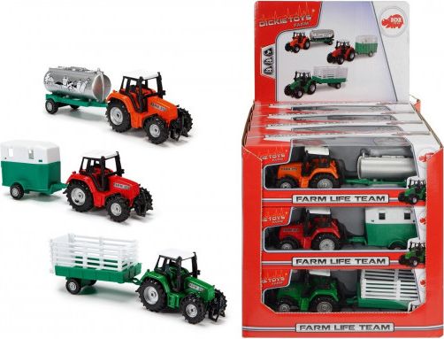 Traktor kovový s přívěsem 18 cm, DP12, 3 druhy - obrázek 1