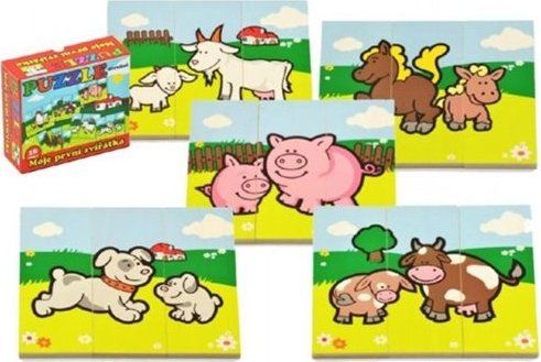 TEDDIES Dřevěné puzzle Moje první zvířátka - obrázek 2