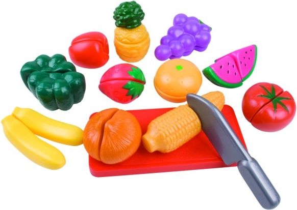 Teddies Krájecí ovoce a zelenina 40x27x6cm s nádobím plast 25ks v krabici - obrázek 2