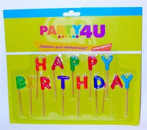 Svíčky, písmena "Happy birthday", bal. 13 ks - obrázek 1
