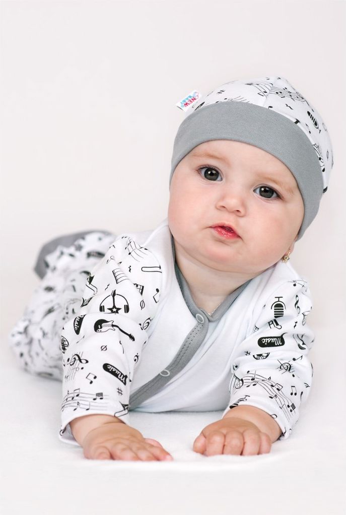 Kojenecká bavlněná čepička New Baby Music 62 (3-6m) - obrázek 4