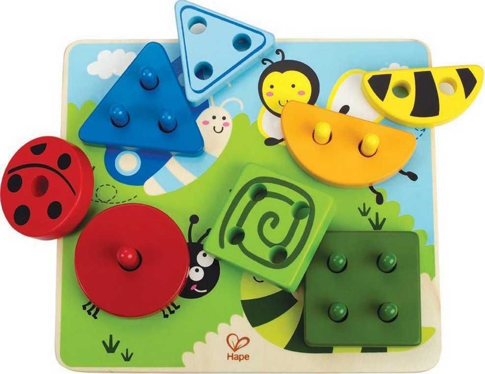 HAPE dřevěné hračky - dřevěné nasazovací puzzle zvířátka - obrázek 1