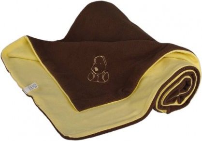 Dětská deka hnědo žlutá s pejskem fleece bavlna Kaarsgaren - obrázek 1