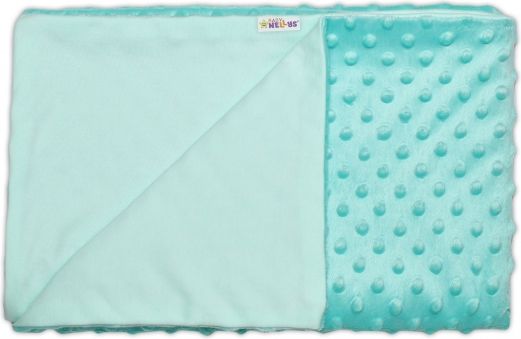 Baby Nellys Luxusní bavlněná dečka s minky 100x75cm - mátová - obrázek 1