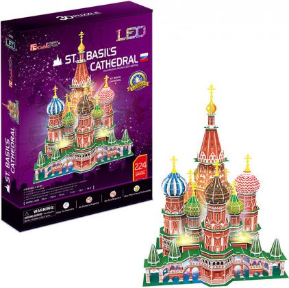 CUBICFUN Svítící 3D puzzle Chrám Vasila Blaženého 224 dílků - obrázek 1