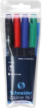 Liner "Topliner 967", 4 barvy, 0,4mm, SCHNEIDER, set 4 ks - obrázek 1