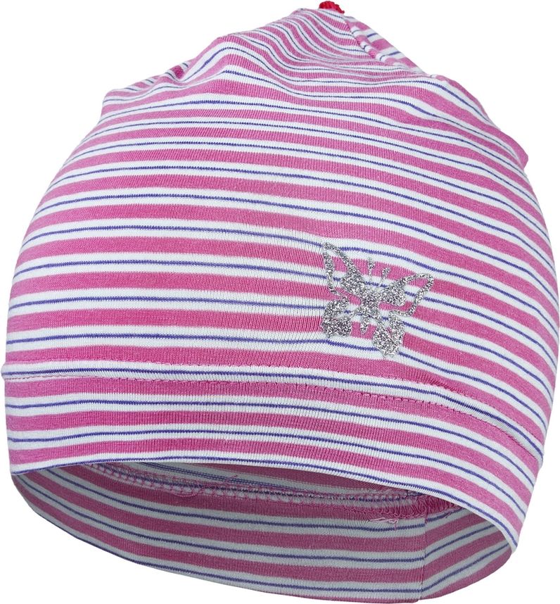 LITTLE ANGEL Čepice tenká lesk Outlast® vel. 3, 42-44 cm – pruh růžovozelený - obrázek 1