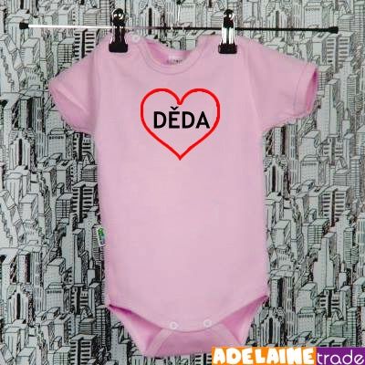 DEJNA Body kr. rukáv  SRDÍČKO DĚDA - sv. růžové - obrázek 1