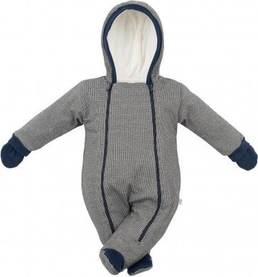 Zimní kojenecká kombinéza s kapucí a rukavicemi Baby Service Retro, Šedá, 74 (6-9m) - obrázek 1