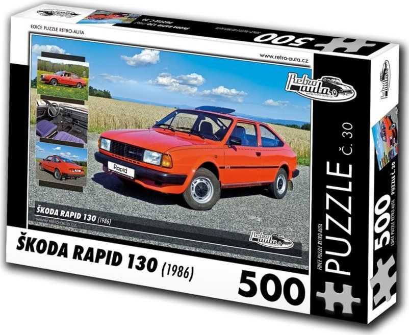 RETRO-AUTA Puzzle č. 30 Škoda Rapid 130 (1986) 500 dílků - obrázek 1