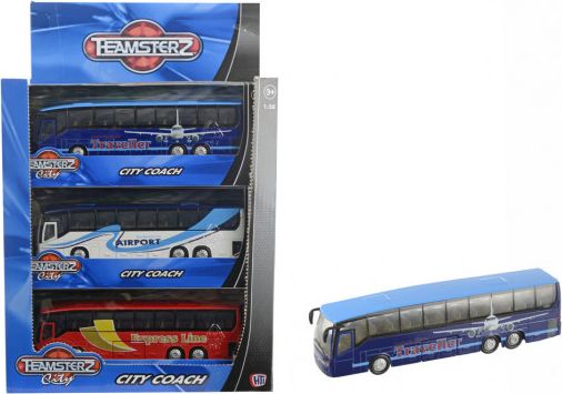 Mix hračky Teamsterz autobus městský kovový 18cm 3 druhy v krabičce 1:50 - obrázek 1