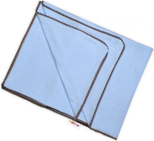 Baby Nellys Baby Nellys Letní deka s mini bambulkami, jersey, 100 x 75 cm - sv. modrá/šedý lem - obrázek 1