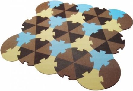 Dětská hrací podložka puzzle, 27 ks - Trojúhelníky - hnědé - obrázek 1