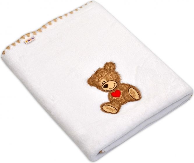 Baby Nellys Dečka Colar Baby Nellys ® Sweet dreams by TEDDY 80x100cm - bílá - obrázek 1