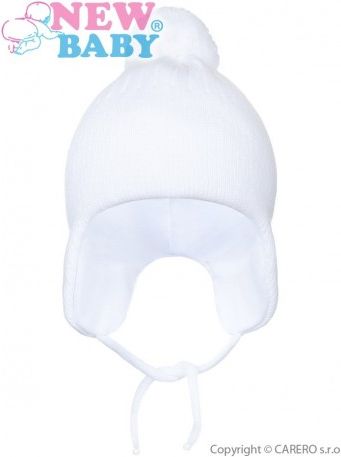 Zimní dětská čepička New Baby bílá, Bílá, 98 (2-3r) - obrázek 1