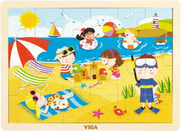 Dětské dřevěné puzzle Viga Léto - obrázek 1