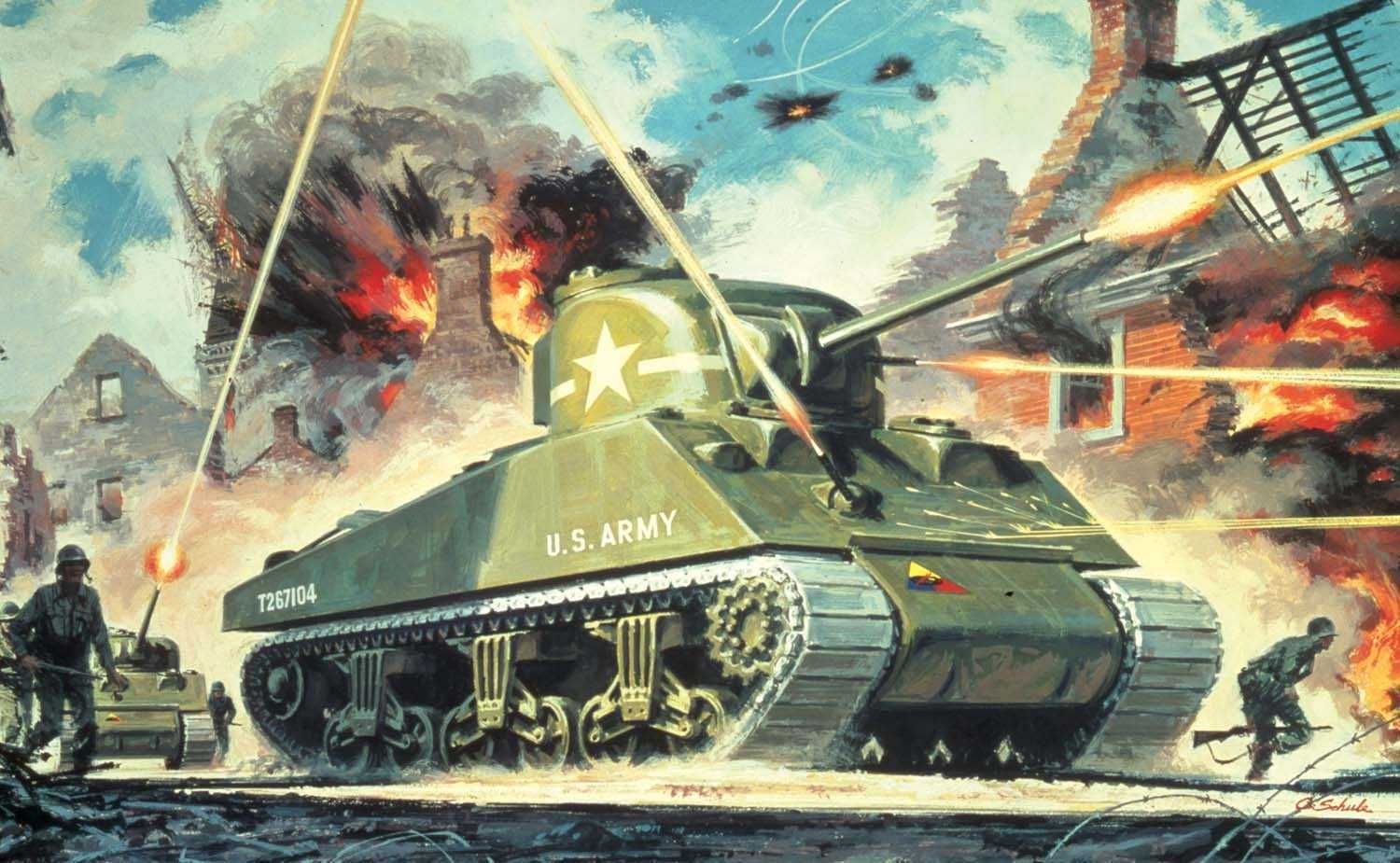 AIRFIX Classic Kit VINTAGE tank A01303V - Sherman M4 Mk1 (1:76) - obrázek 2