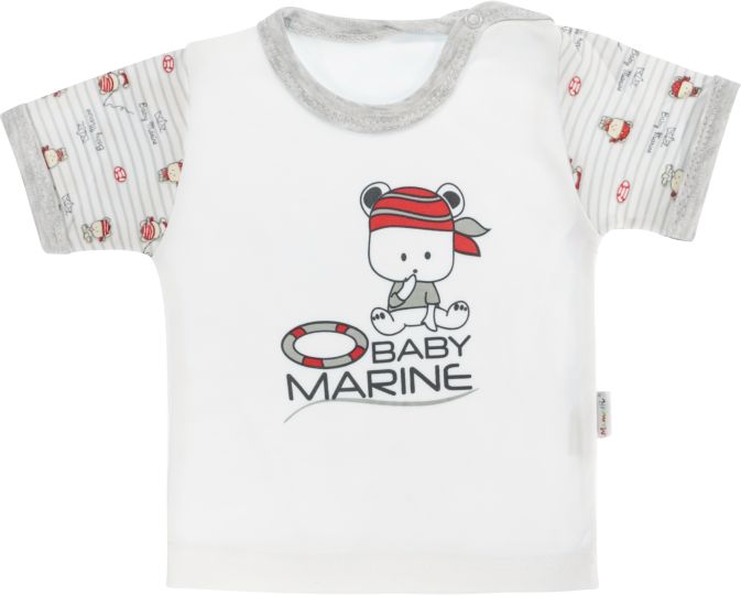 Mamatti Bavlněné tričko Mamatti Pirát krátký rukáv - šedé, vel. 92 92 (18-24m) - obrázek 1
