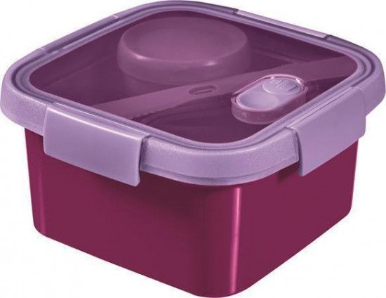 Box na jídlo  "Smart to go", purpurová, s příborem, 1l, CURVER - obrázek 1
