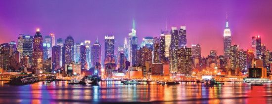 RAVENSBURGER Panoramatické puzzle Manhattanská světla 1000 dílků - obrázek 1
