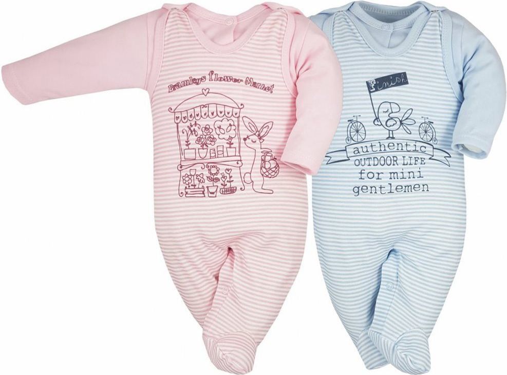 Kojenecká soupravička Bobas Fashion Městečko modrá 74 (6-9m) - obrázek 3