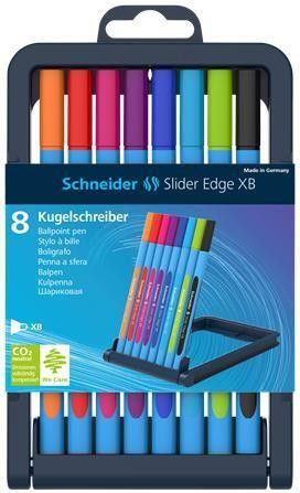 Kuličkové pero "Slider Edge XB", různé barvy, 0,7 mm, s víčkem, SCHNEIDER, set 8 ks - obrázek 1