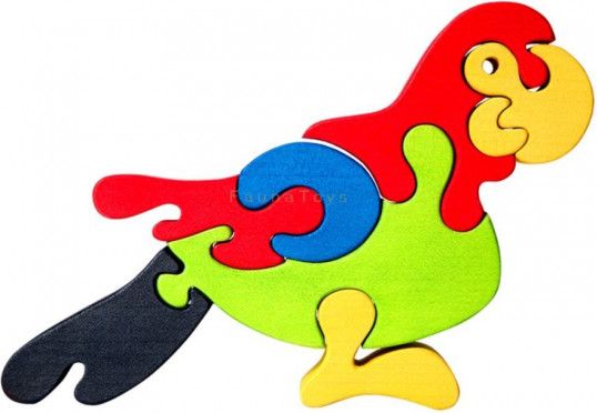 FAUNA Dřevěné puzzle Papoušek velký - obrázek 1