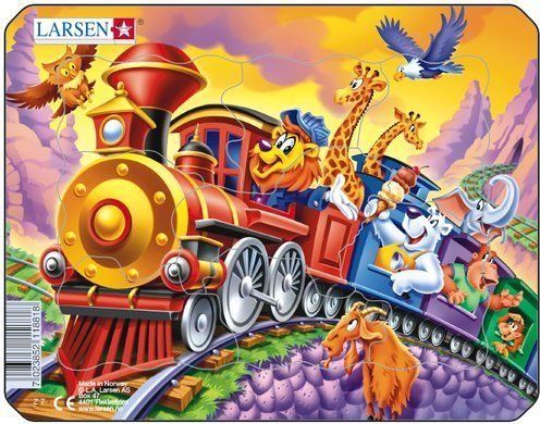 LARSEN Puzzle Jízda vlakem 8 dílků - obrázek 1