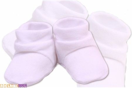 Botičky/ponožtičky VELUR - bílé - obrázek 1