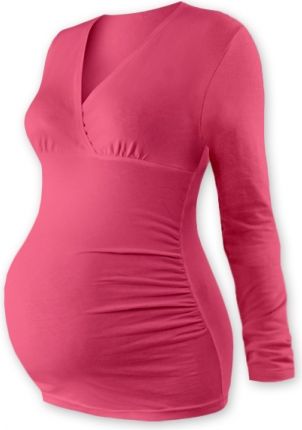 JOŽÁNEK Těhotenské triko/tunika dlouhý rukáv EVA - losos. růžové - obrázek 1