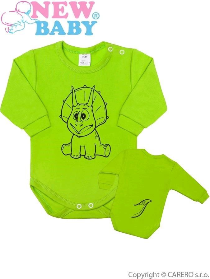 Kojenecké body s dlouhým rukávem New Baby Zvířátko Dinosaurus světle zelené 62 (3-6m) - obrázek 1