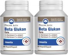 Pharma Activ Beta Glukan Forte vitamín C a zinek 60 kapslí 1+1 - obrázek 1