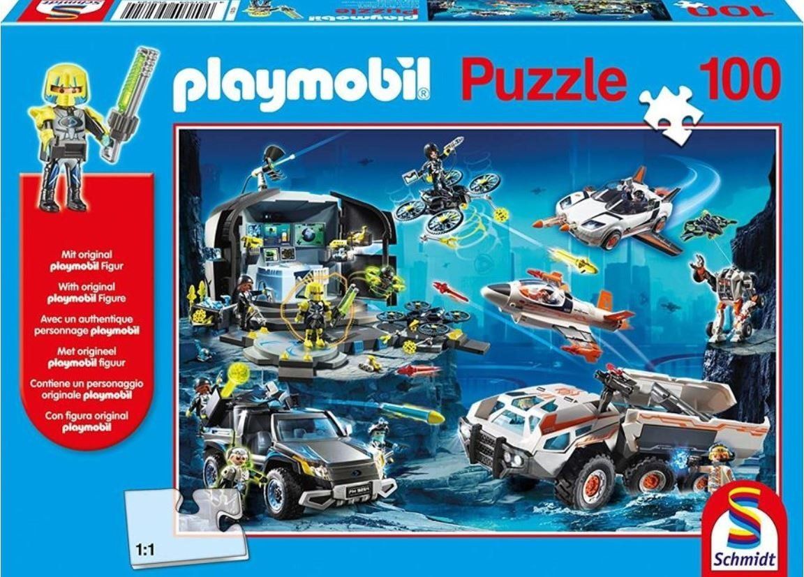 SCHMIDT Puzzle Playmobil Top Agenti 100 dílků + figurka Playmobil - obrázek 1