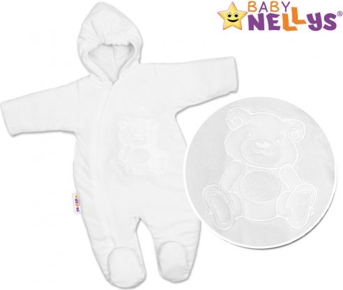 BABY NELLYS Kombinézka/overálek Teddy Bear, velikost: 74 - bílá - obrázek 1