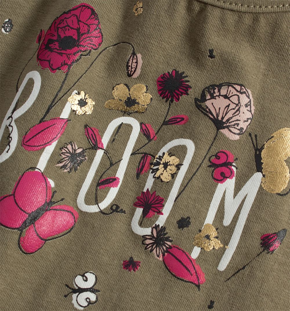 Dívčí tričko KNOT SO BAD BLOOM khaki Velikost: 104 - obrázek 2