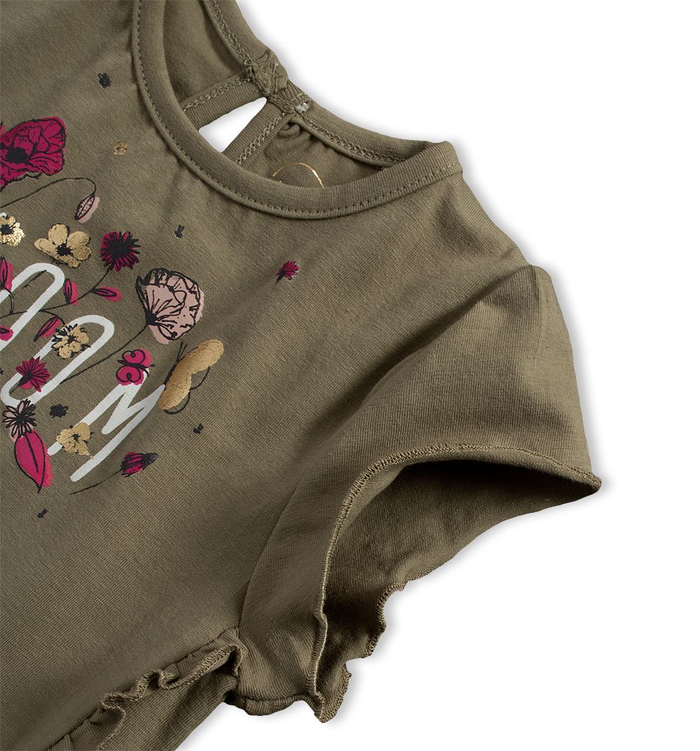 Dívčí tričko KNOT SO BAD BLOOM khaki Velikost: 104 - obrázek 3
