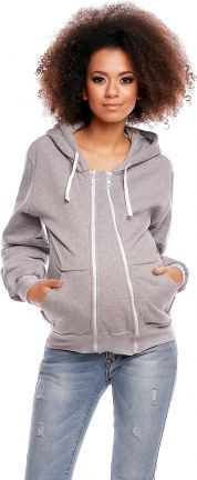 Be MaaMaa Těhotenská mikina VANDA s kapucí - světle šedá - obrázek 1