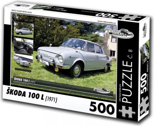 RETRO-AUTA Puzzle č. 8 Škoda 100 L (1971) 500 dílků - obrázek 1