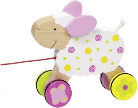 Edukační dřevěná hračka 15 cm tahací - Ovečka Suzi - obrázek 1