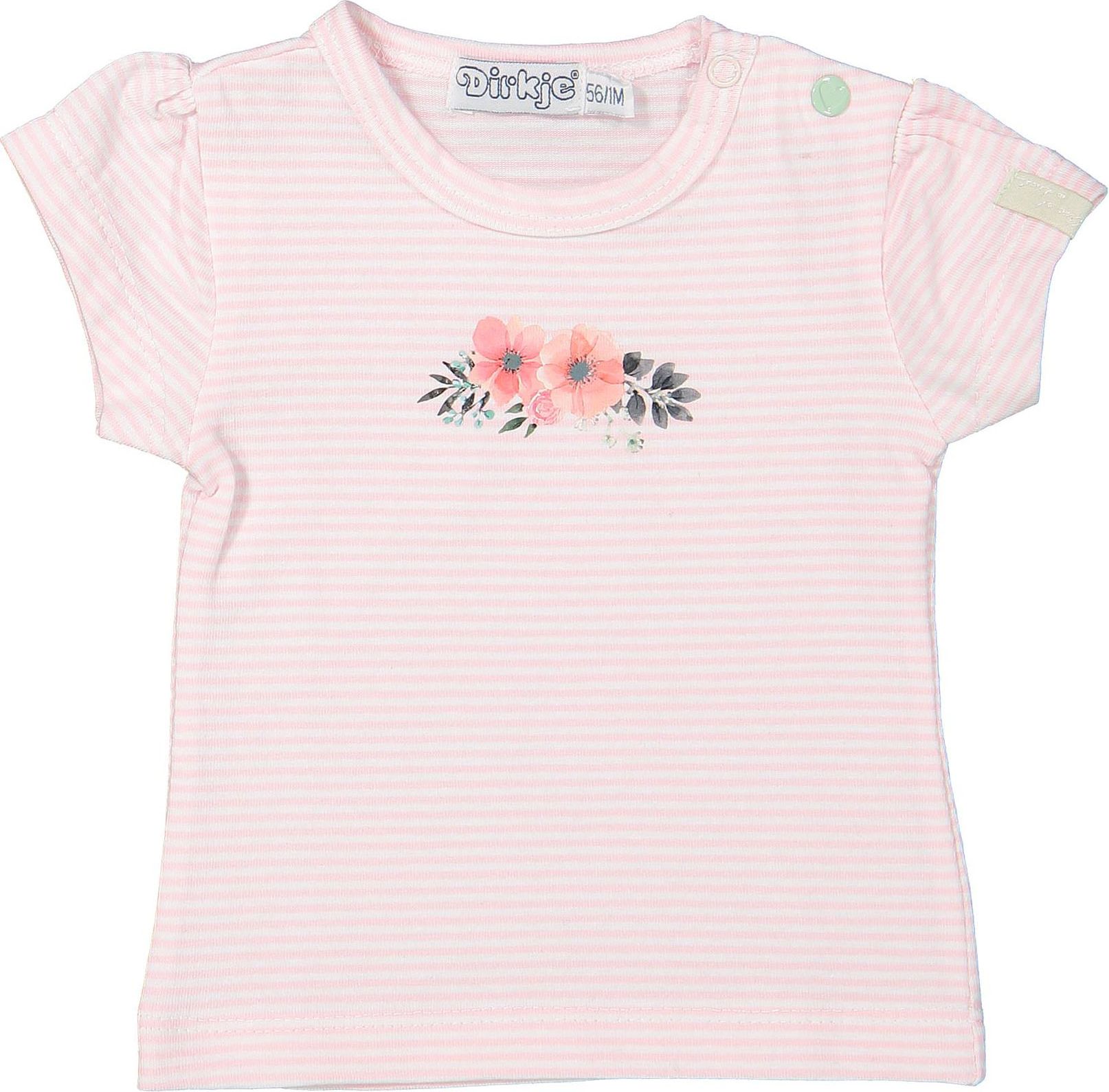 DIRKJE Tričko A-SO SOFT ONE OF A KIND vel. 80 Light pink stripe - obrázek 1