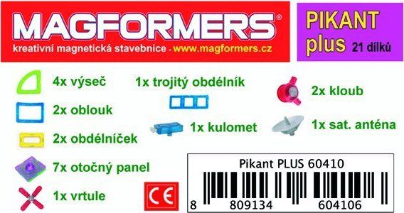 Magnetická stavebnice MAGFORMERS Pikant Plus - obrázek 2
