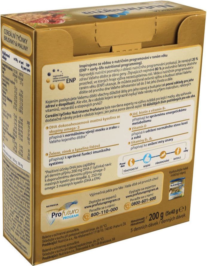 Nutrimama cereál.tyčin.brusinky/maliny 200g(5x40g) - obrázek 2