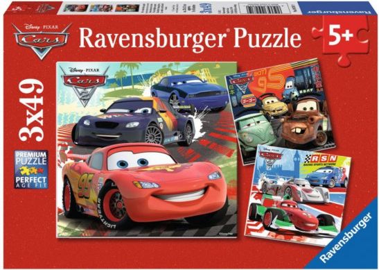 RAVENSBURGER Puzzle Auta: Zábavné závodění 3x49 dílků - obrázek 1