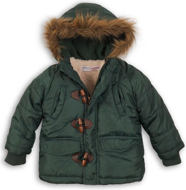Minoti Bunda chlapecká zimní Parka Puffa nylonová, prošívaná khaki 80/86 - obrázek 1