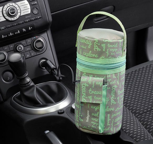 Ohřívač láhví do auta Baby Ono Be Active šedo zelený - obrázek 1